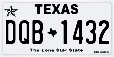 TX license plate DQB1432