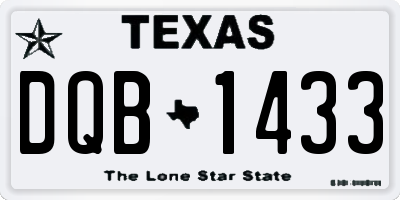 TX license plate DQB1433