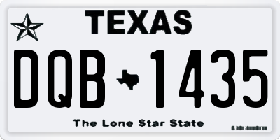 TX license plate DQB1435