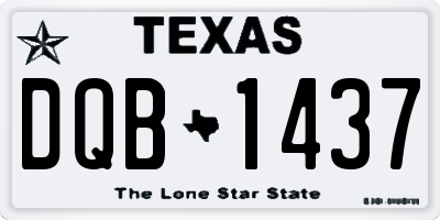 TX license plate DQB1437