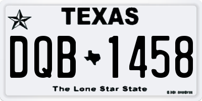 TX license plate DQB1458