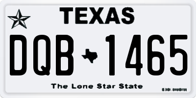 TX license plate DQB1465