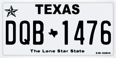 TX license plate DQB1476