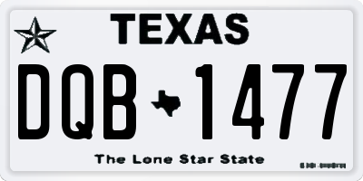 TX license plate DQB1477