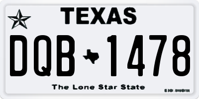 TX license plate DQB1478