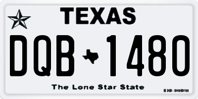 TX license plate DQB1480