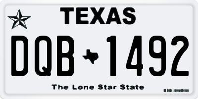 TX license plate DQB1492