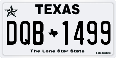 TX license plate DQB1499