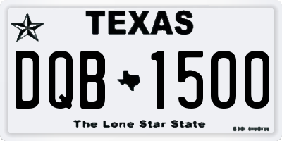 TX license plate DQB1500