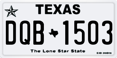 TX license plate DQB1503