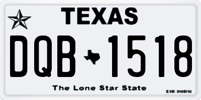 TX license plate DQB1518