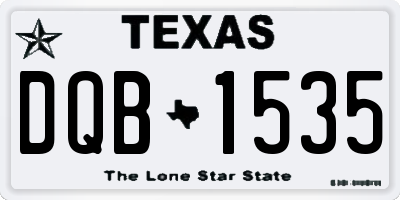 TX license plate DQB1535