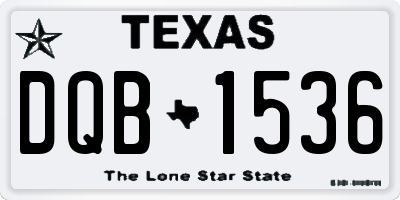 TX license plate DQB1536