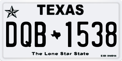 TX license plate DQB1538