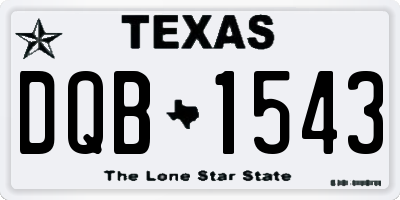 TX license plate DQB1543