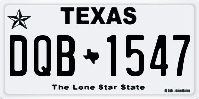 TX license plate DQB1547