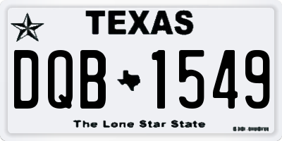 TX license plate DQB1549