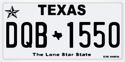 TX license plate DQB1550