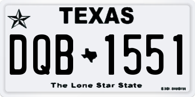 TX license plate DQB1551