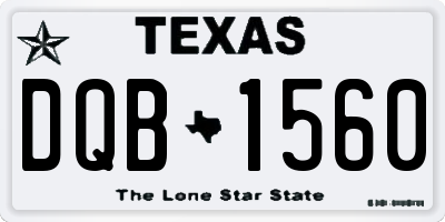 TX license plate DQB1560