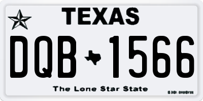 TX license plate DQB1566