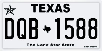 TX license plate DQB1588