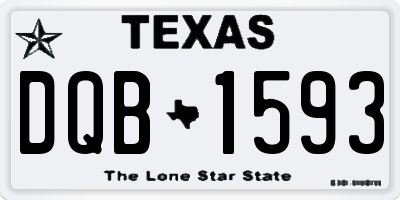 TX license plate DQB1593