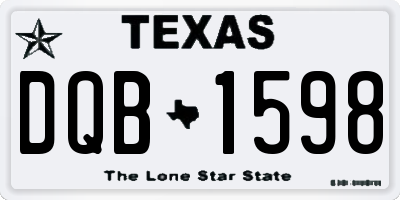 TX license plate DQB1598