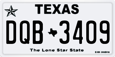 TX license plate DQB3409