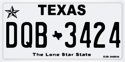 TX license plate DQB3424