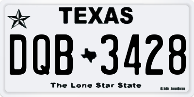 TX license plate DQB3428