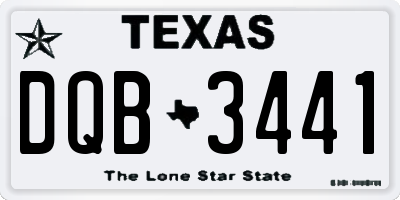 TX license plate DQB3441