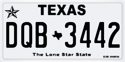 TX license plate DQB3442