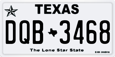 TX license plate DQB3468