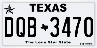 TX license plate DQB3470