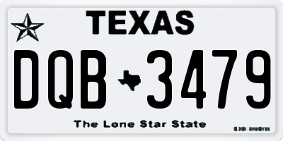 TX license plate DQB3479