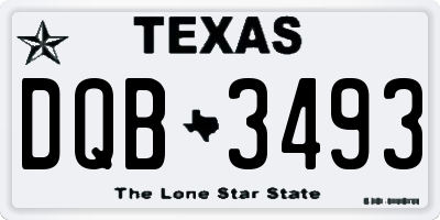 TX license plate DQB3493