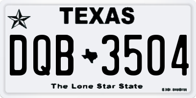 TX license plate DQB3504