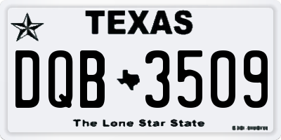 TX license plate DQB3509