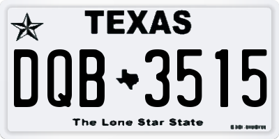 TX license plate DQB3515