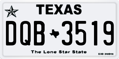 TX license plate DQB3519