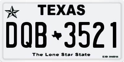 TX license plate DQB3521