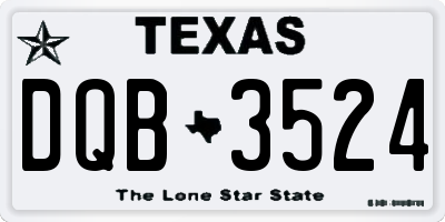 TX license plate DQB3524