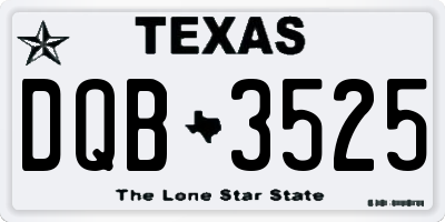 TX license plate DQB3525