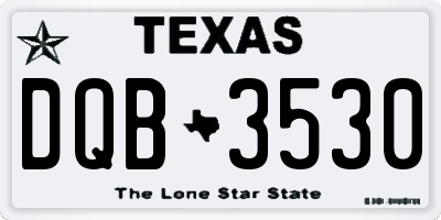 TX license plate DQB3530