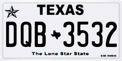 TX license plate DQB3532