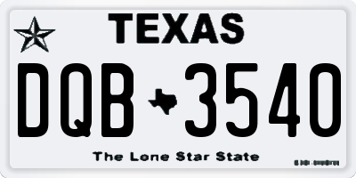 TX license plate DQB3540