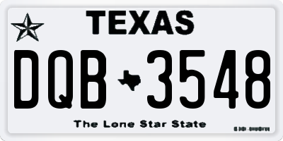 TX license plate DQB3548