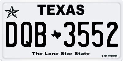 TX license plate DQB3552