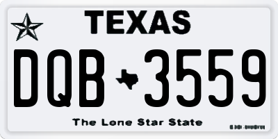 TX license plate DQB3559